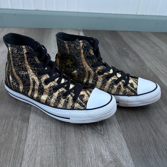 Converse All Star High Top Gold and Black Women's size 7.5 Sneaker - Picture 12 of 14
